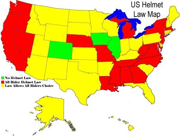 motorcycle helmet law state by state